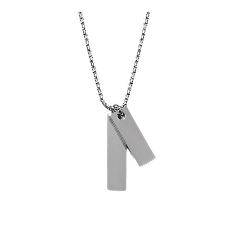 Men's Glossy Titanium Steel Long Cross Sweater Necklaces