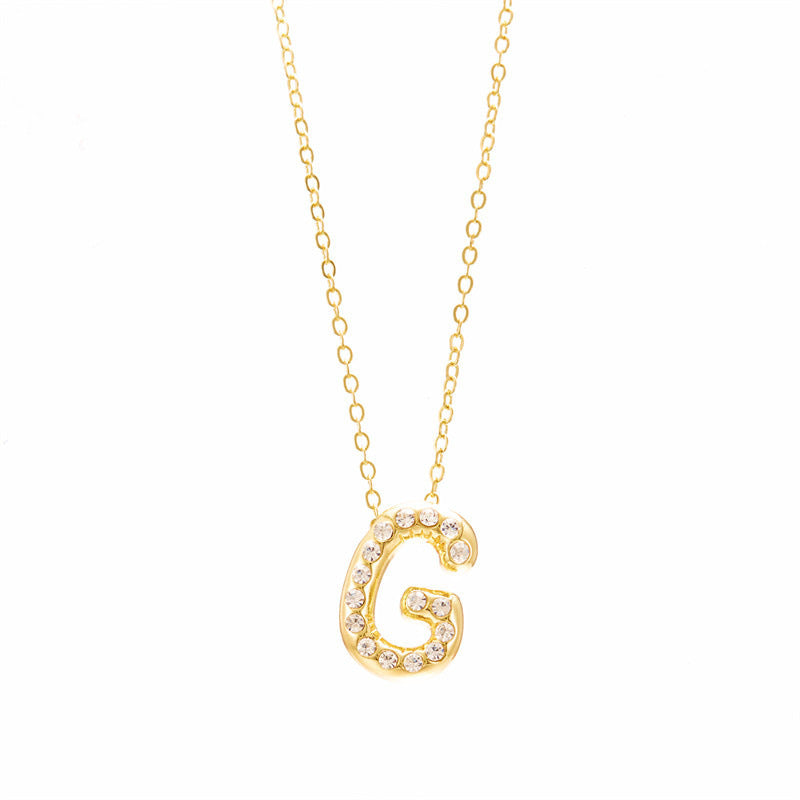 Chubby Letter Clavicle Chain Simplicity Birthday Necklaces