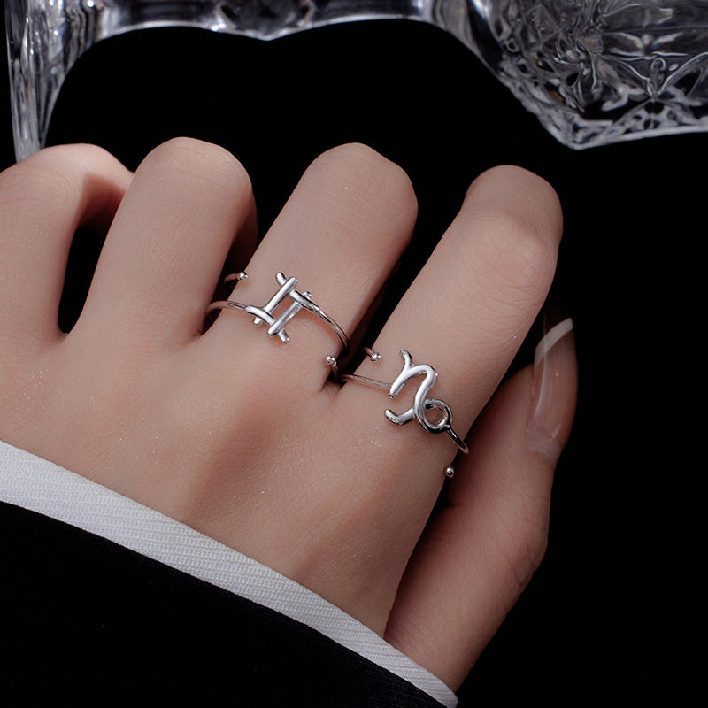 Layer Twee Constellations Glossy Simple Male Female Rings