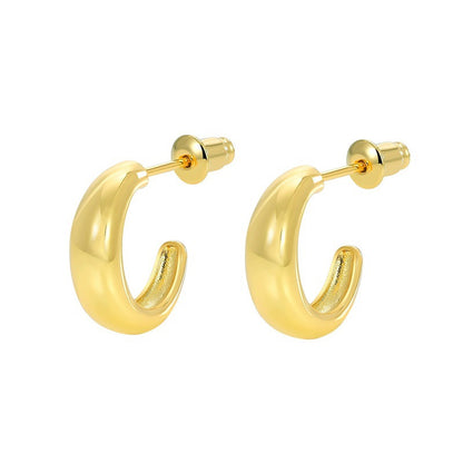 Geometric Twist Elegant Pure Copper Hoop High Earrings