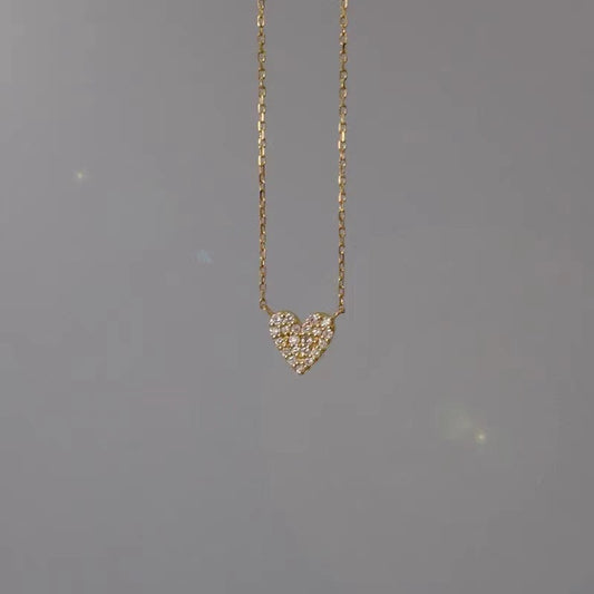 Loving Heart Zircon Clavicle Chain Full Diamond Light Luxury Necklaces