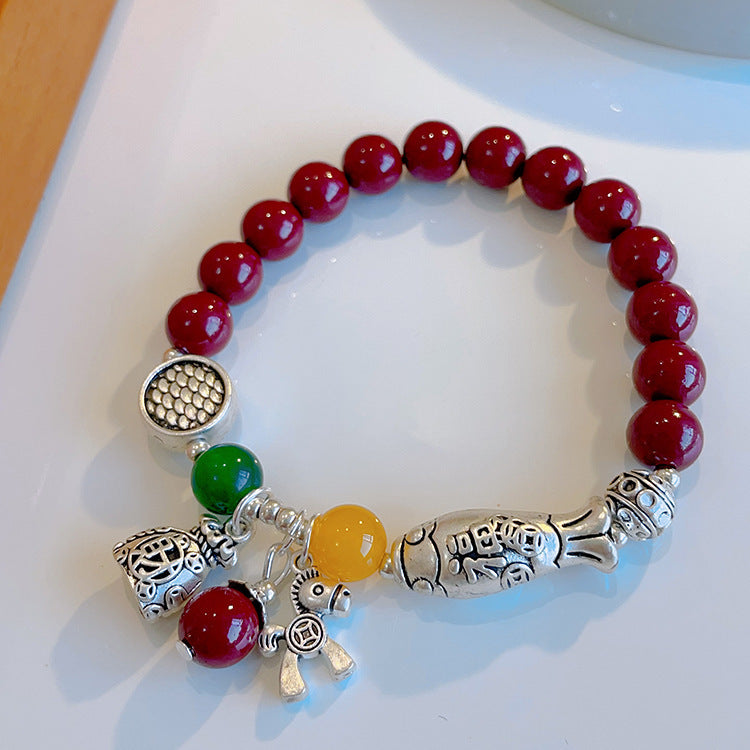 Women's Chinese Style Imitation Cinnabar Gourd Fu Bracelets