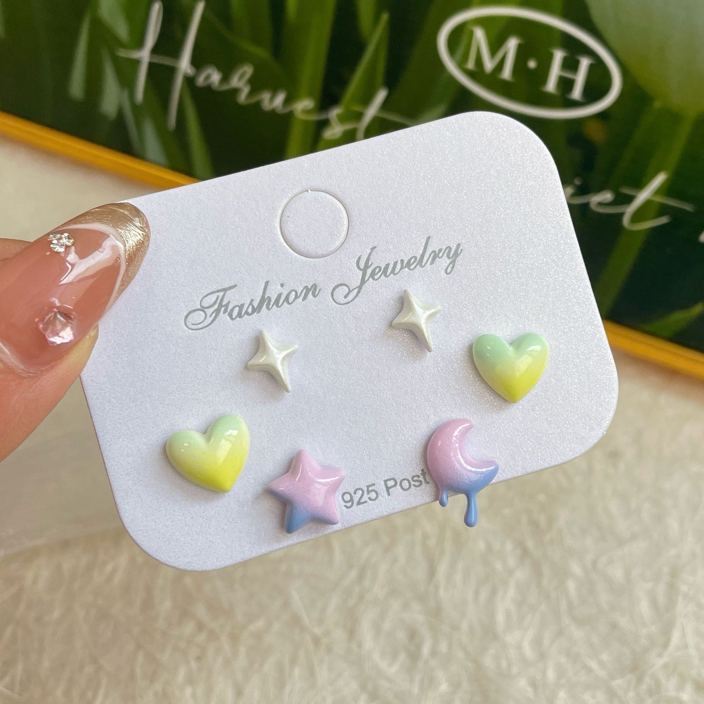 Peach Heart Female Niche Design Ocean Five-pointed Earrings