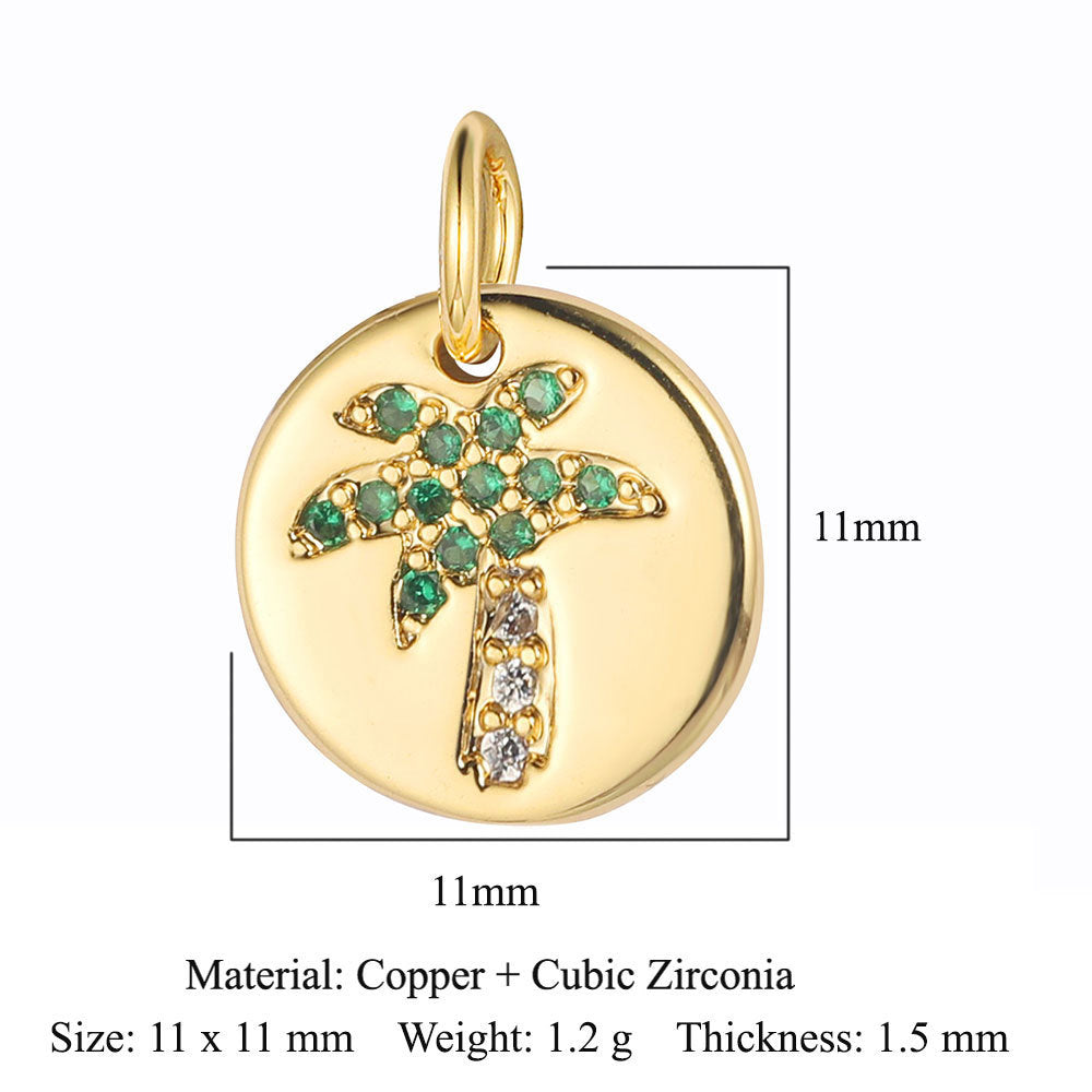 Wings Tower Copper Zircon Shell Pin Pendants