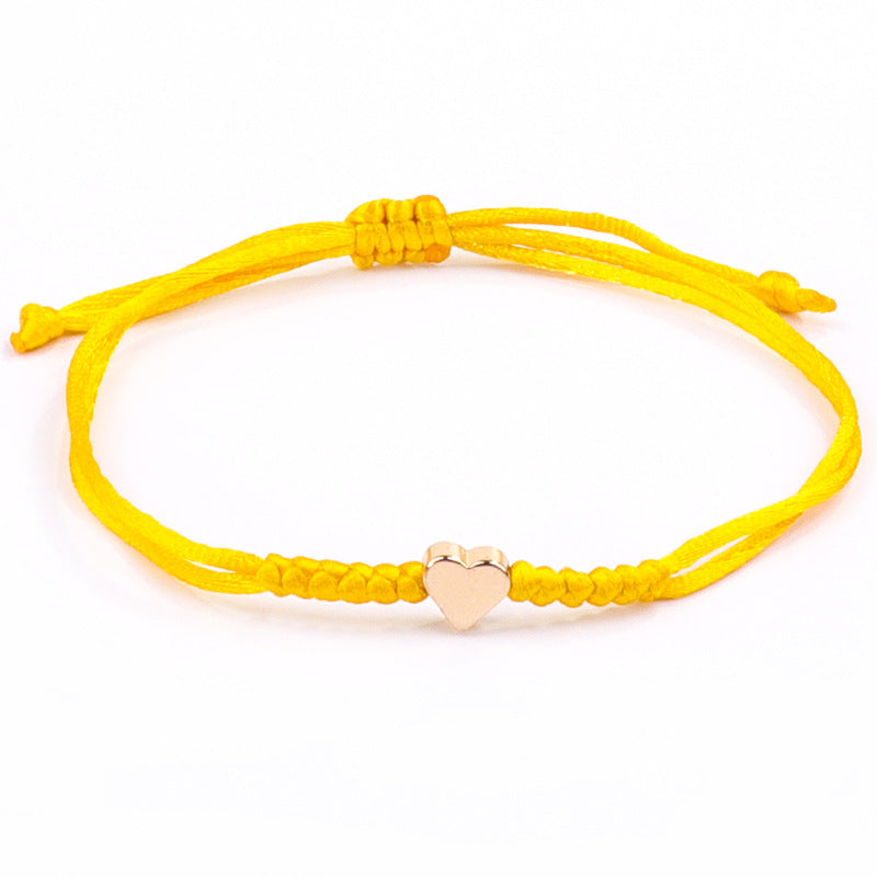 Couple Letter Gold Love Copper Adjustable Hand-woven Color Rope Bracelets