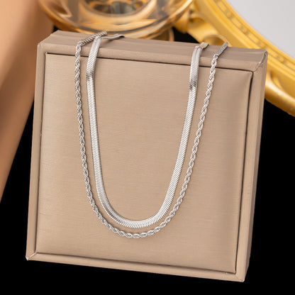 With Niche Advanced Gold-plated Double Layer Necklaces