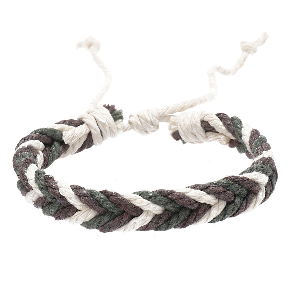 Men's Popular University Style Cotton String Woven Bracelets