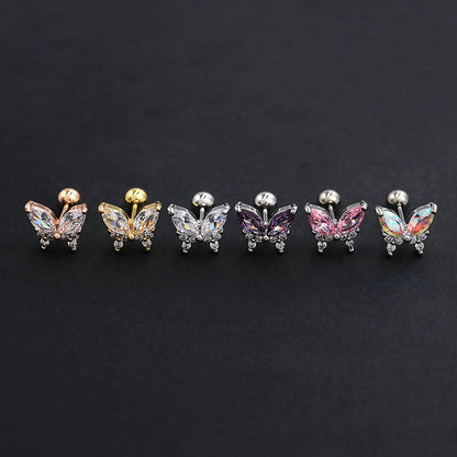 Korean Style Fashion Micro Inlaid Colorful Pink Purple Rings