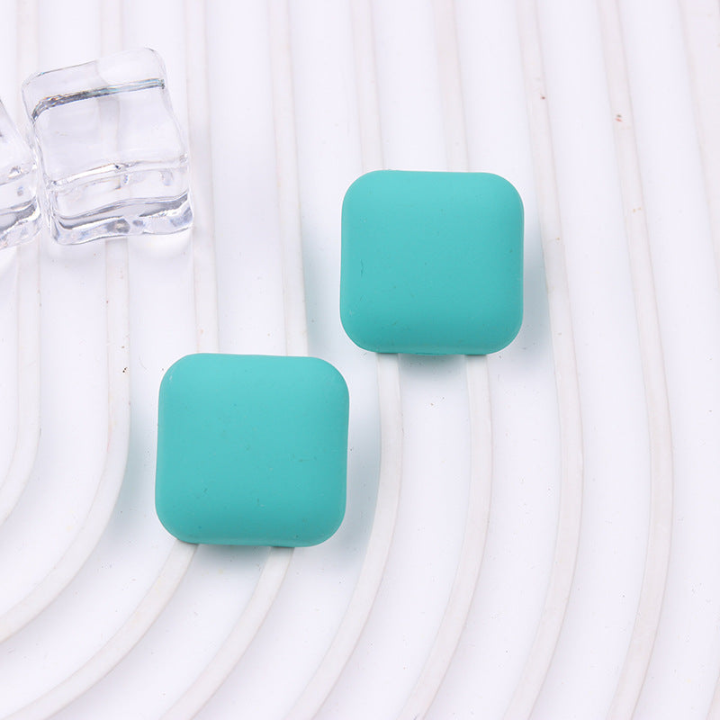 Women's Color Square Acrylic Summer Double-sided Spray Paint Earrings