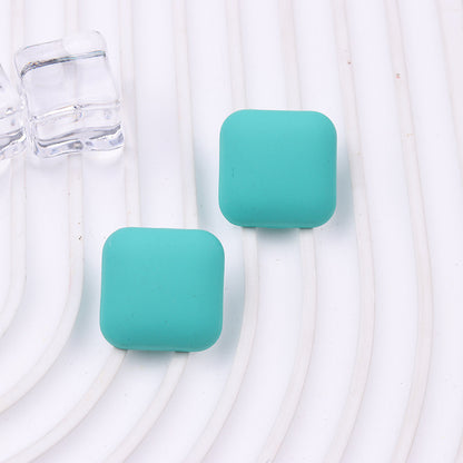 Women's Color Square Acrylic Summer Double-sided Spray Paint Earrings