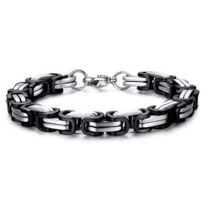 Men's Fashion Domineering Stainless Steel Handmade Square Buckle Emperor Necklaces