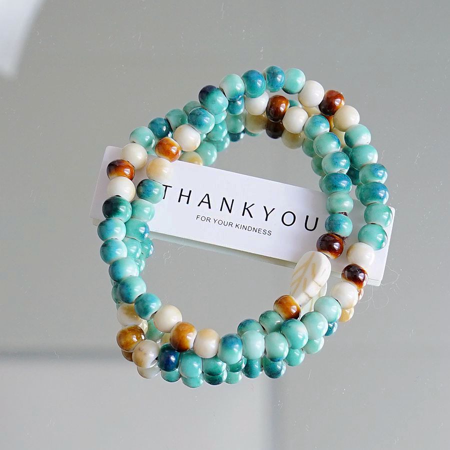 Artistic Idyllic Sweet Gradient Color Beaded Bracelets