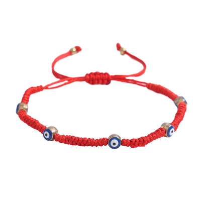 Women's Eye Palm Blue Red Rope Braid Bracelets