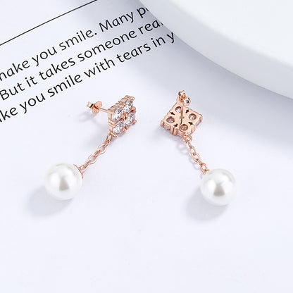 Women's Pearl Tassel Fashion Simple Style Ear Rings