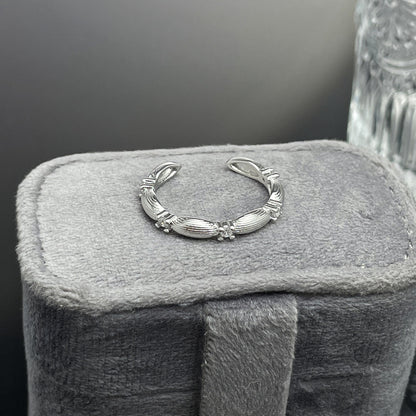 Women's Brushed Tigereye Micro Setting Court Style Geometric Design Refined Rings