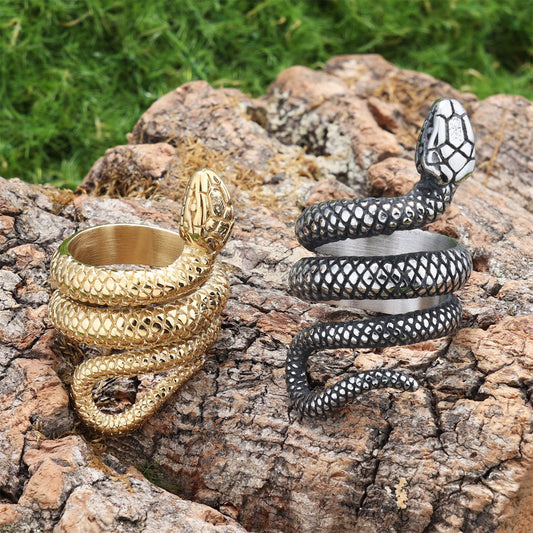Men's Unique New Titanium Steel Snake Rings
