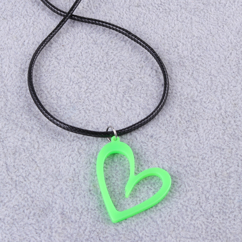 Women's Hollow Heart Acrylic Fresh Valentine's Day Necklaces