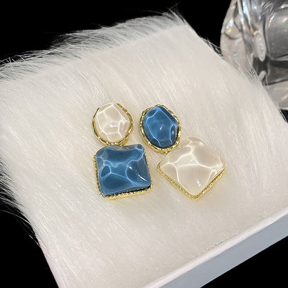 Needle Sparkling Irregular Square Affordable Luxury Earrings