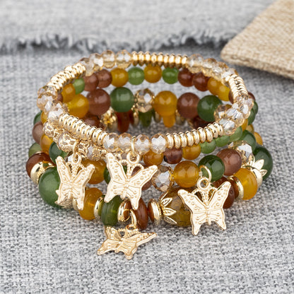 Women's Fashion Jewelry Bohemian Multilayer Crystal Beads Pendants