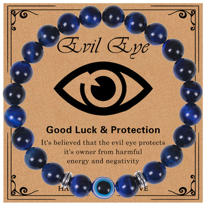 Evil Eye Natural Tigereye Devil Beaded Bracelets