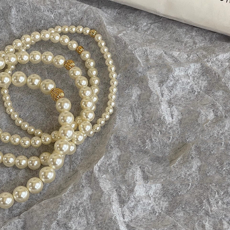 Circle Pearl Golden Bean Twin Niche Advanced Bracelets