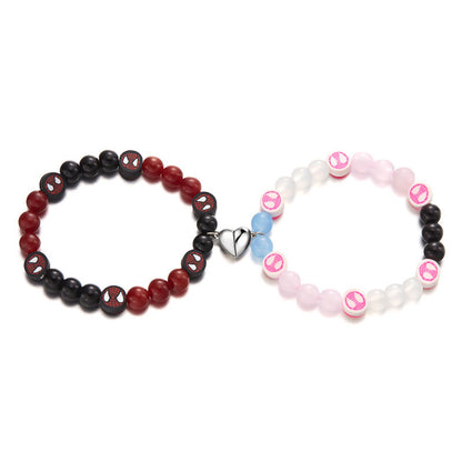 Cartoon Heart-shaped Magnetic Fashion Couple Hand Bracelets