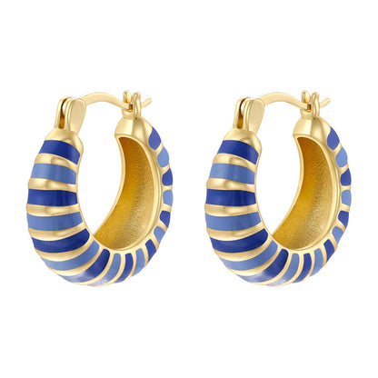 Style Rainbow Color Round Creative Macaron Oval Earrings