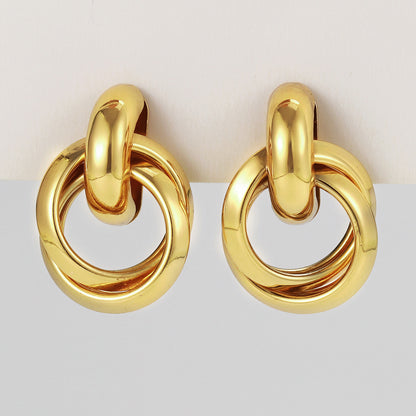 Women's Fashion Geometric Ear Needle Vintage Hoop Earrings