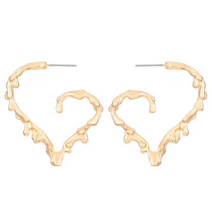 Women's Personality Liquid Lava Love Heart-shaped Design Earrings