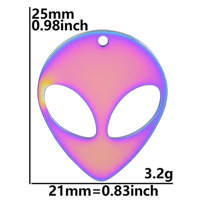 Colorful Gold Stainless Steel Alien Ornament Pendants