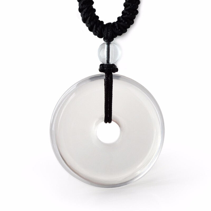 Women's & Men's Net Body White Crystal Round Safety Pendants