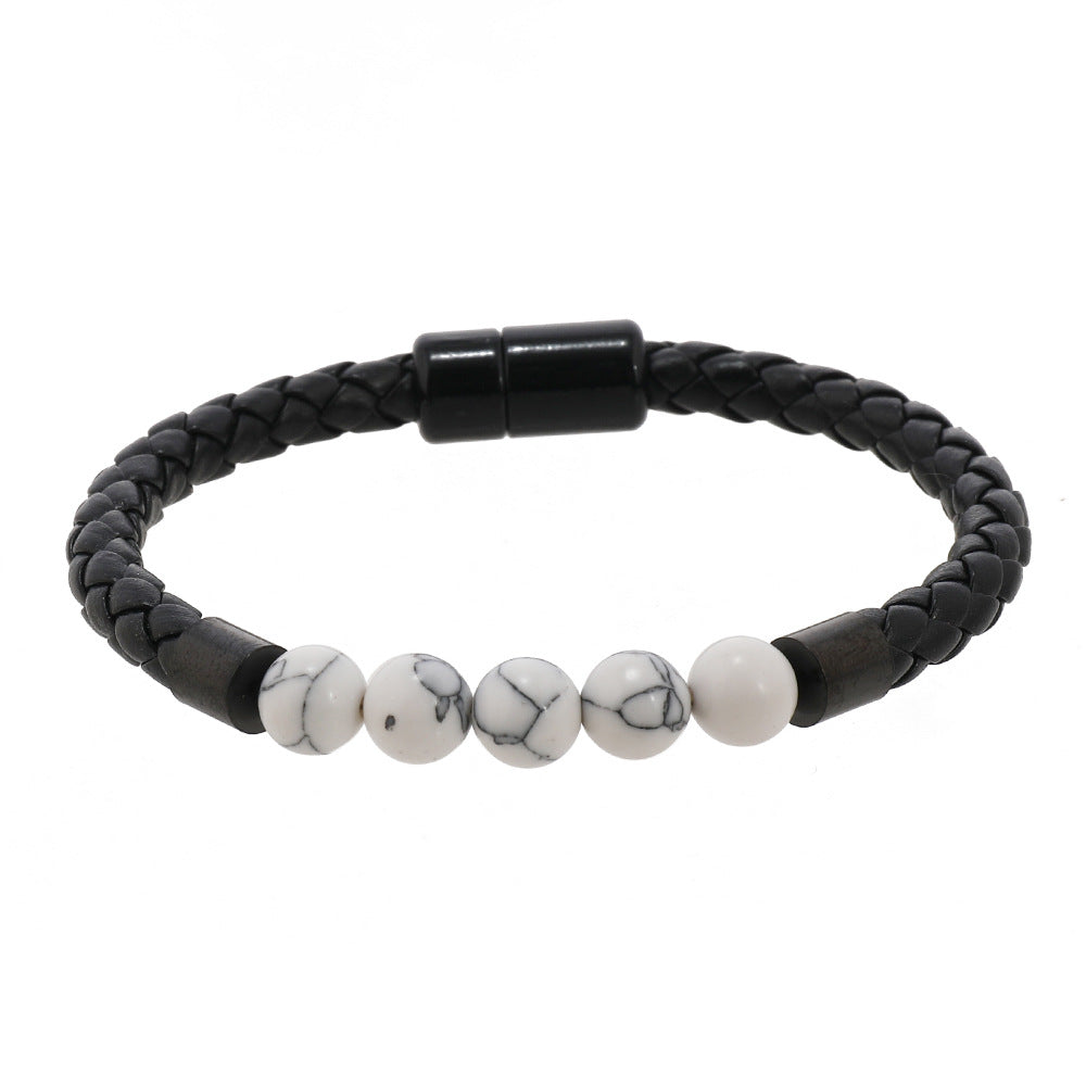 Men's Natural Stone Magnetic Buckle Trendy Simple Bracelets