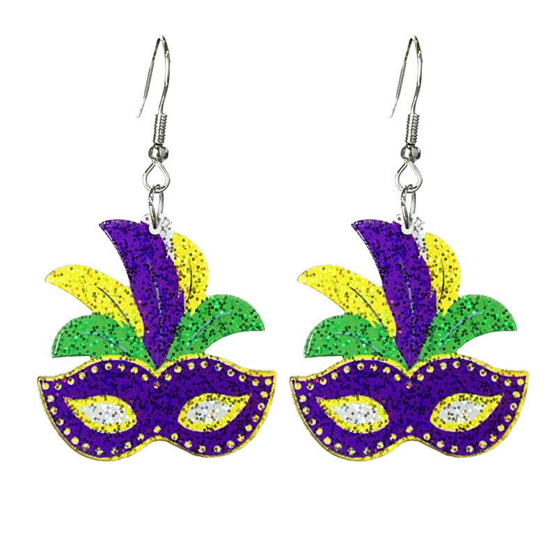 Carnival Shiny Acrylic Simple Party Parade Earrings