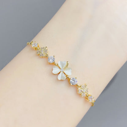 Opal Pull Female Micro Inlaid Zircon Adjustable Korean Bracelets