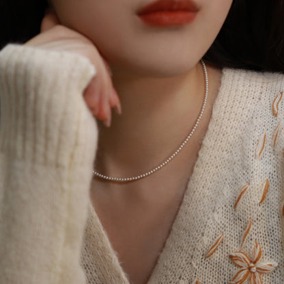 Women's Small Pearl Twin Clavicle Niche French Necklaces