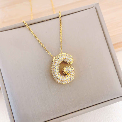 Women's Letter Hip Hop Full Zircon Exquisite Necklaces