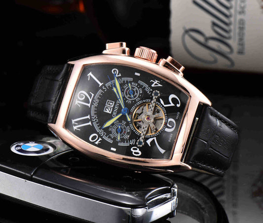 Cool Popular Business Wooden Barrel Watch Mechanical Watches