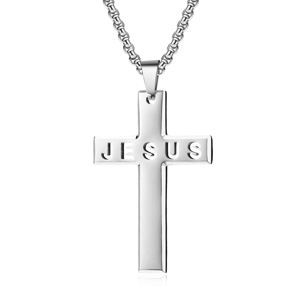 Stainless Steel Cross Shelf Unisex Style Pendants