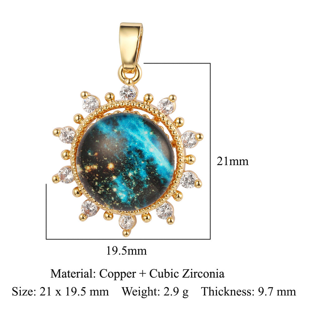 Universe Star Copper Zircon Perfume Bottle Pendants