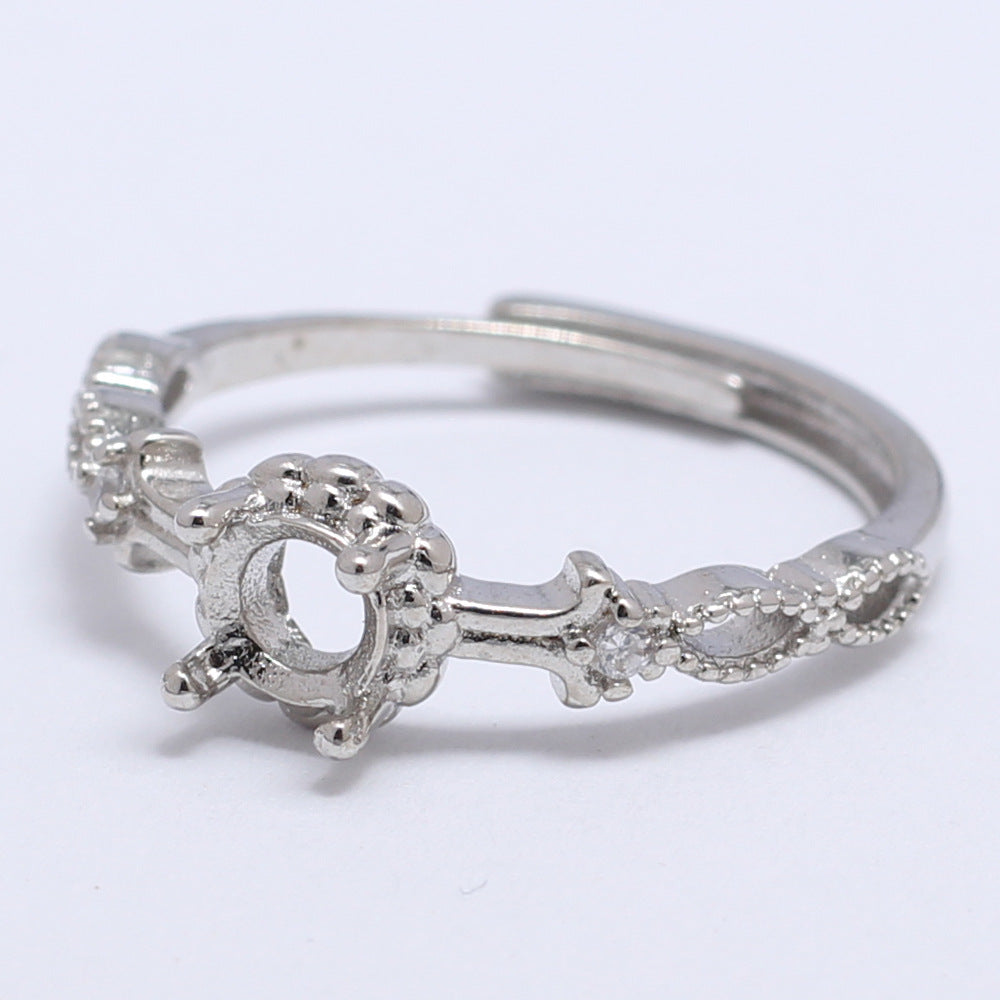 Frame Open Mouth Autumn Copper Alloy Electroplating Sier Rings