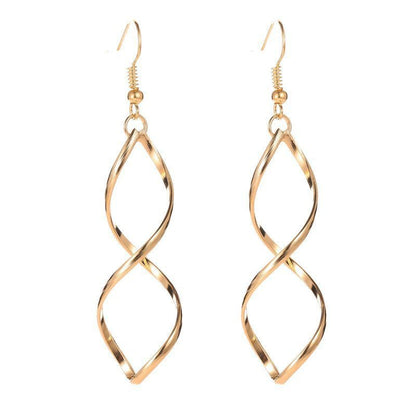 Personality Spiral Curved Wave Curve Temperamental Minority Design Sense Earrings