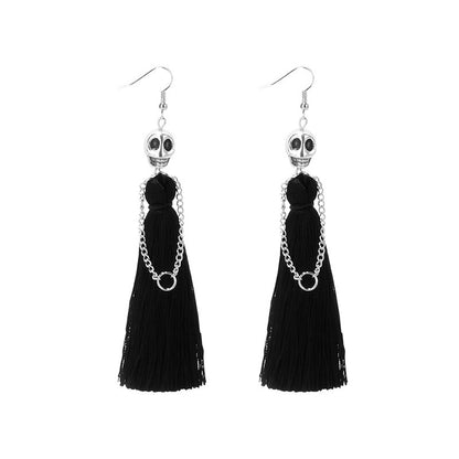 Accessories Punk Skull Tassel Fashion Retro Earrings