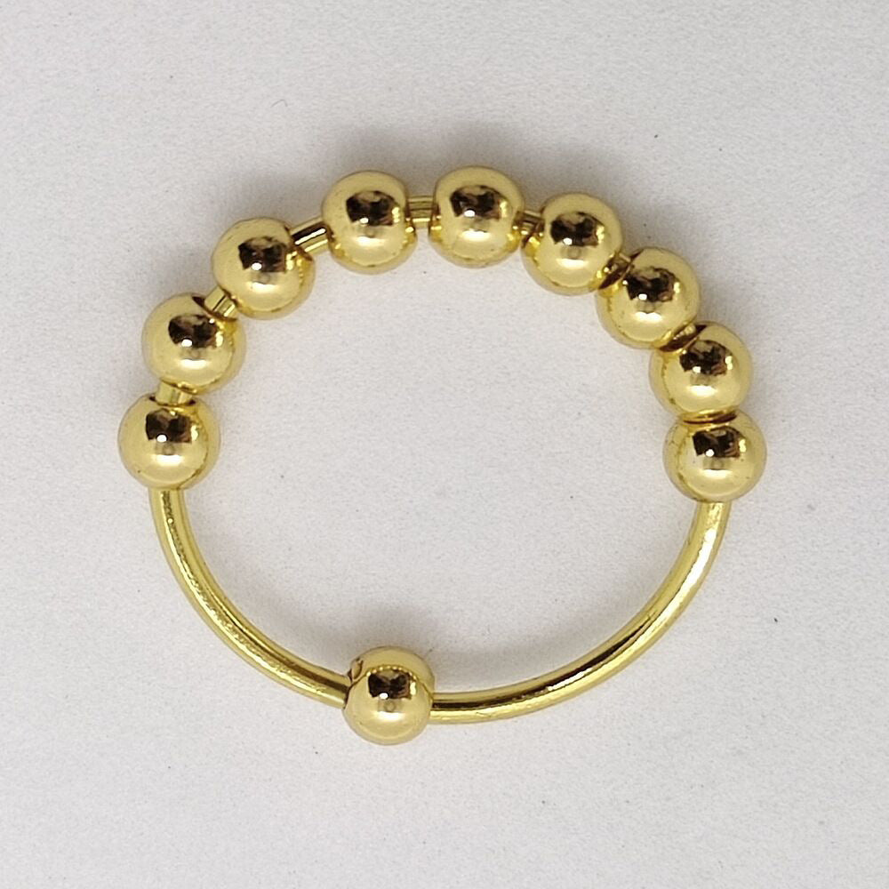 Beads Rotatable Ball Anxiety Decompression Stainless Rings