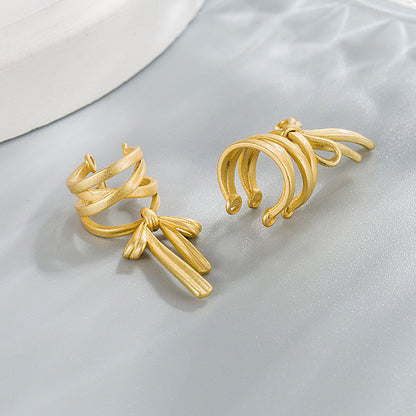 Shaking Bow Ribbon Ear Clip Female Earrings