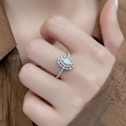 Women's Trendy Korean Simple White Opal Fashion Rings