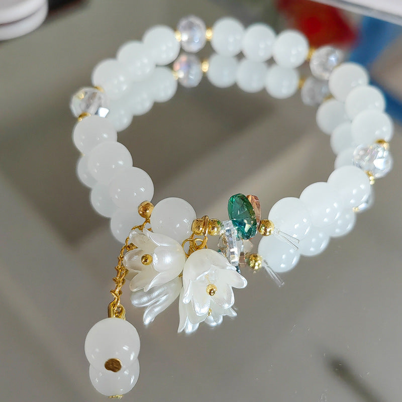 Cream Two-color Lily Female Temperament Small Jewelry Bracelets