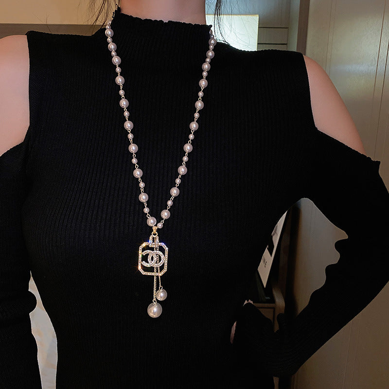 Pearl Tassel Fashion Sweater Chain Temperamental Necklaces