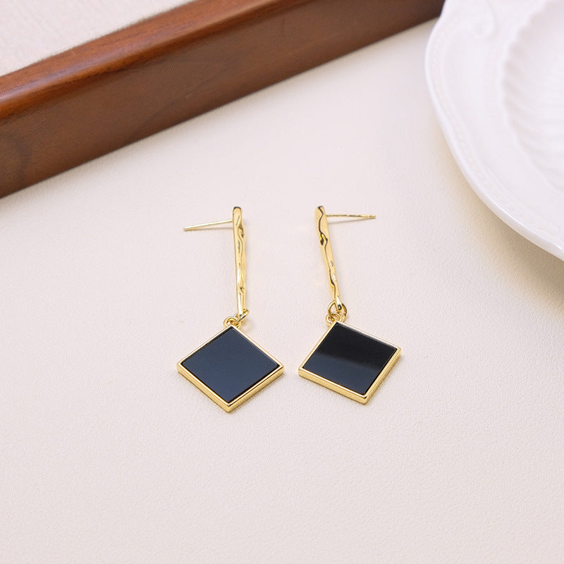 Simple Geometric Square Eardrops Temperament Female Earrings