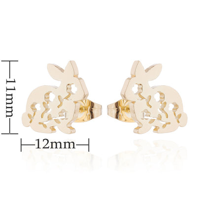 Aloofness Style Stainless Steel Cute Small Animal Fashion Earrings