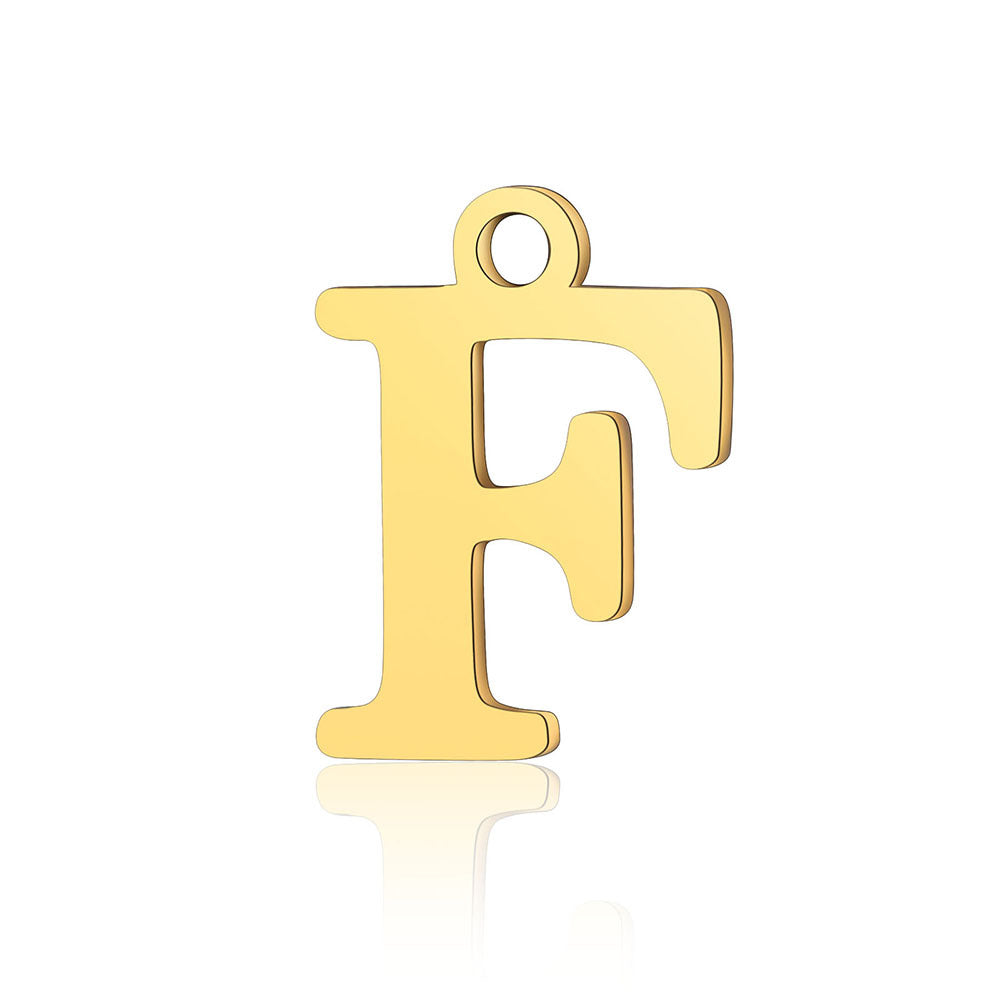 Titanium Steel Letter Gold Capital English Pendants